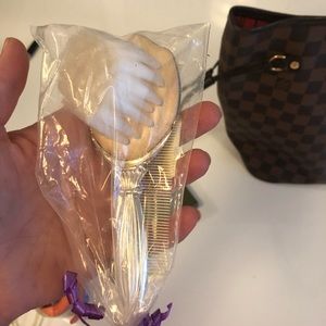 Silver baby brush and comb